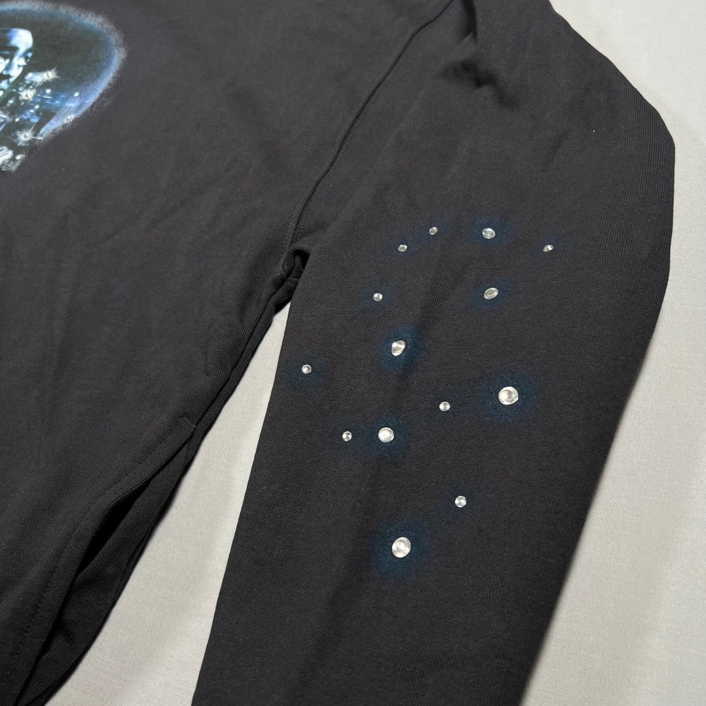 Cross Colours Tupac Shakur Hoodie Mens L Black 2Pac Rhinestone 90s Oversized New - Picture 5 of 11